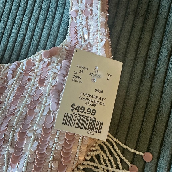 Pink Beaded Pearl Strap Shoulder Bag - Picture 4 of 6